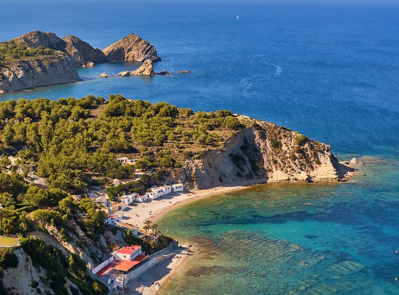 Aerial photography Javea costline Costa Blanca. Spain